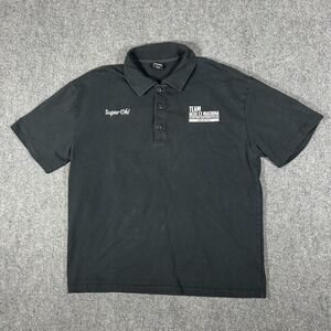 Deus EX Machina Grandstand Black Polo "Team Deus Ex Machina" Men's Large #3040